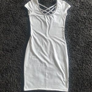 Gray strap back body dress